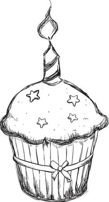 Framed Print : delicious cupcake sweet drawing vector illustration design