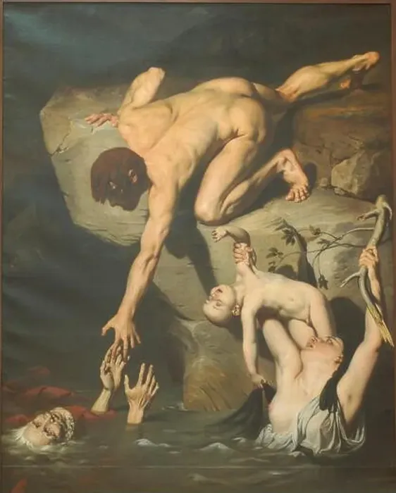 Framed Print : The Deluge. Museum: Musée des Beaux-Arts, Lyon. Author: COURT, JOSEPH-DESIRE Framed Print : The Deluge. Museum: Musée des Beaux-Arts, Lyon. Author: COURT, JOSEPH-DESIRE
