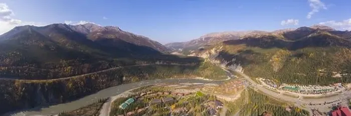 Framed Print : Denali National Park, Nenana River and Alaska Route 3 aka George Parks Highway aerial view in fall Framed Print : Denali National Park, Nenana River and Alaska Route 3 aka George Parks Highway aerial view in fall