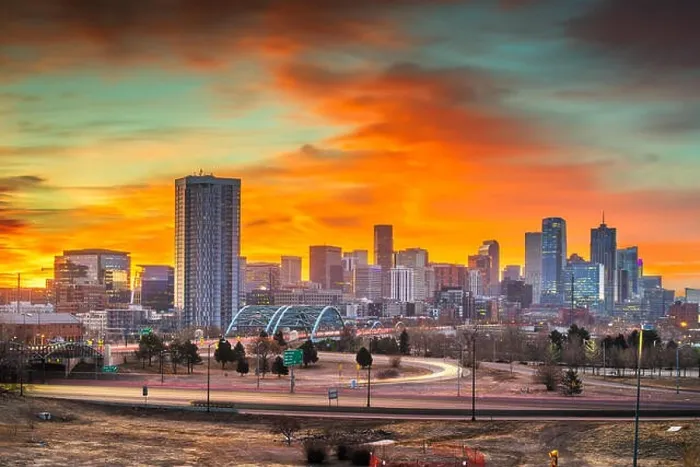 Framed Print : Denver, Colorado, USA downtown city skyline at dawn Framed Print : Denver, Colorado, USA downtown city skyline at dawn