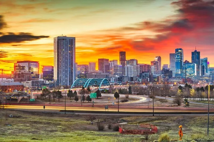 Framed Print : Denver, Colorado, USA downtown city skyline at dawn Framed Print : Denver, Colorado, USA downtown city skyline at dawn