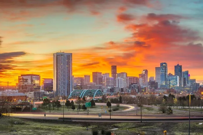 Framed Print : Denver, Colorado, USA downtown city skyline at dawn Framed Print : Denver, Colorado, USA downtown city skyline at dawn