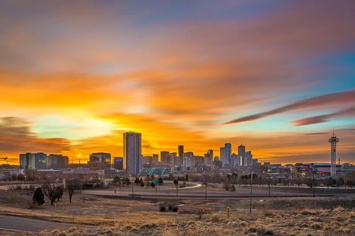 Framed Print : Denver, Colorado, USA downtown city skyline at dawn Framed Print : Denver, Colorado, USA downtown city skyline at dawn