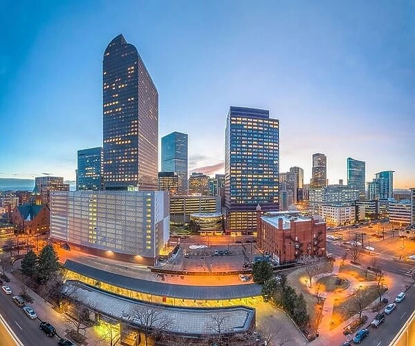 Denver, Colorado, USA downtown cityscape at twilight