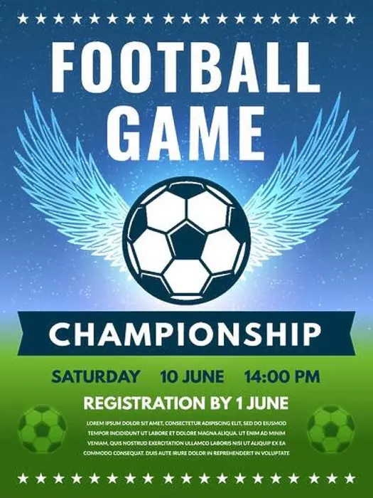 Framed Print : Design template of football poster with place for your text Framed Print : Design template of football poster with place for your text