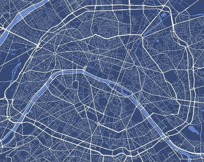 Framed Print : Detailed map poster of Paris city administrative area Framed Print : Detailed map poster of Paris city administrative area
