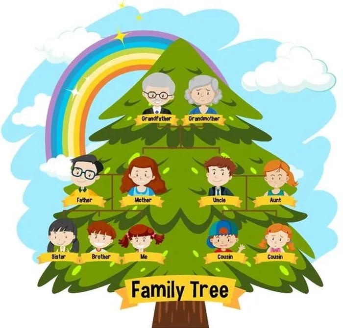 Framed Print : Diagram showing three generation family tree illustration Framed Print : Diagram showing three generation family tree illustration