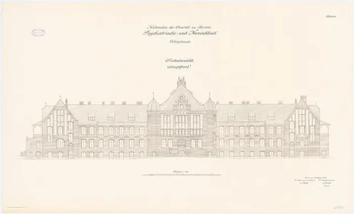 Framed Print : Diestel Georg (1854-1926), Psychiatric and Nerve Clinic of the Charité