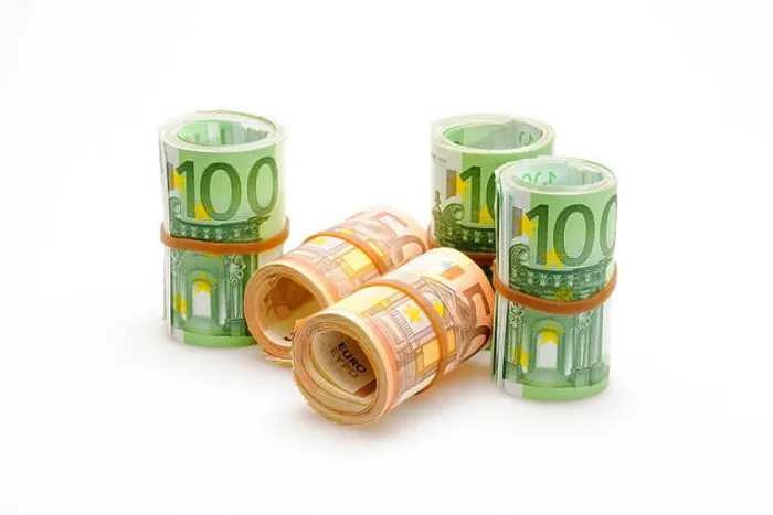 Framed Print : Different Euro banknotes in rolls, 50 Euro, 100 Euro Framed Print : Different Euro banknotes in rolls, 50 Euro, 100 Euro
