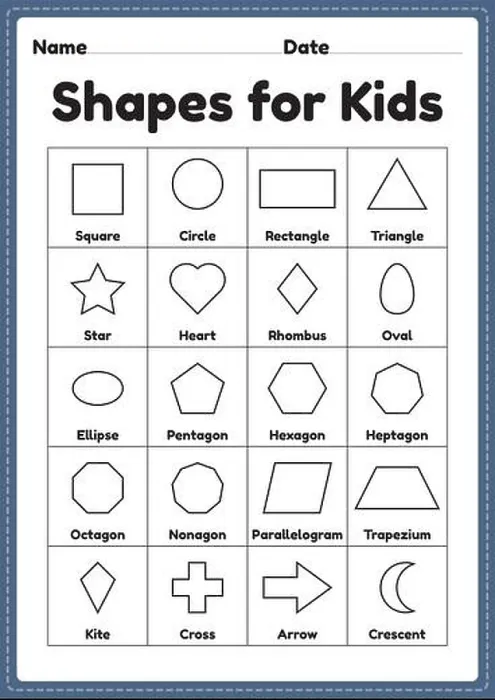 Framed Print : Different shapes for kids kindergarten Framed Print : Different shapes for kids kindergarten