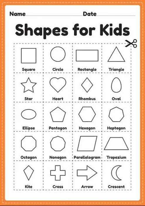 Framed Print : Different shapes for kids kindergarten Framed Print : Different shapes for kids kindergarten