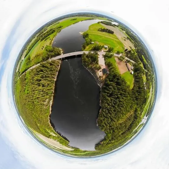 Framed Print : A three dimensional aerial panoramic view of rapid Susikoski at river Kymijoki Framed Print : A three dimensional aerial panoramic view of rapid Susikoski at river Kymijoki