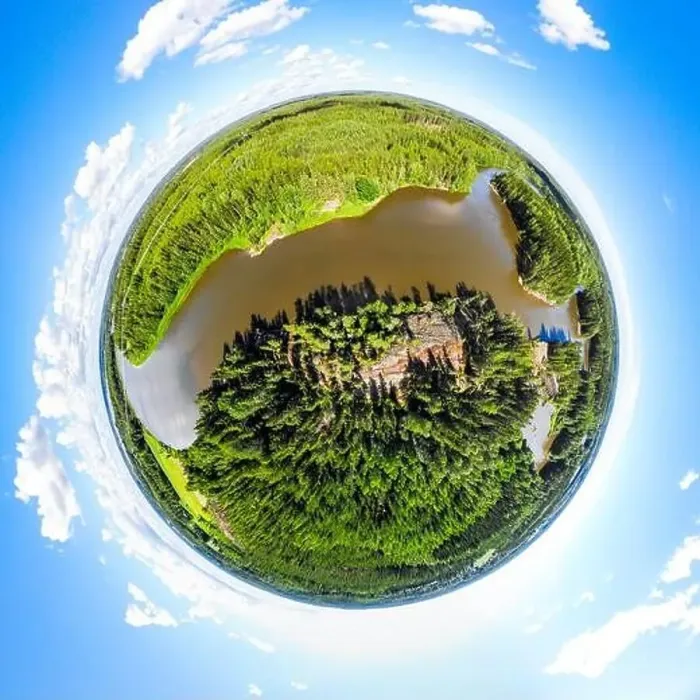 Framed Print : A three dimensional panoramic view of of rapid Ahvionkoski at Kymijoki river, Finland, in a mini planet panorama style Framed Print : A three dimensional panoramic view of of rapid Ahvionkoski at Kymijoki river, Finland, in a mini planet panorama style