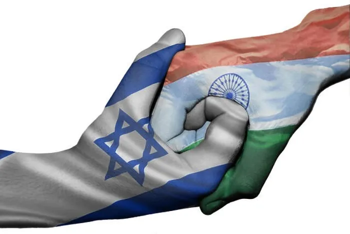 Framed Print : Diplomatic handshake between countries: flags of Israel and India overprinted the two hands Framed Print : Diplomatic handshake between countries: flags of Israel and India overprinted the two hands