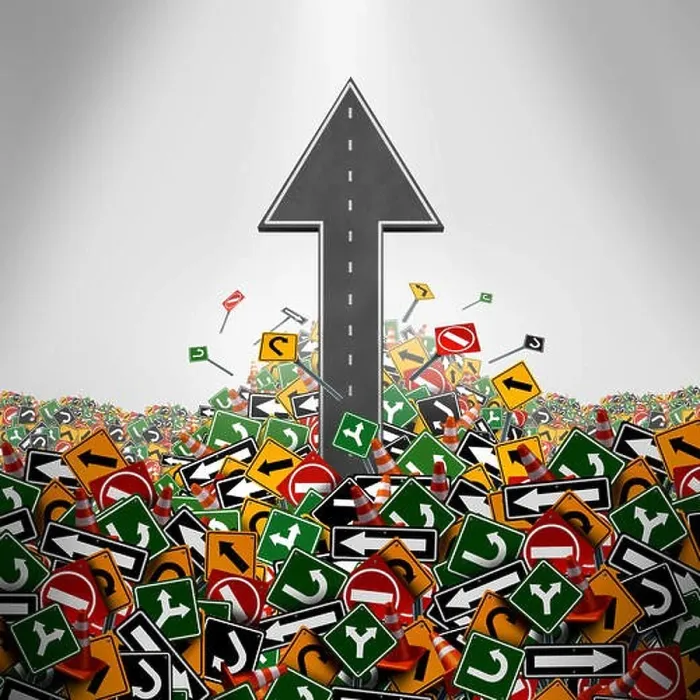 Framed Print : Direction freedom concept as a road shaped as an upward arrow breaking through a group of traffic signs as a business symbol for having a clear Framed Print : Direction freedom concept as a road shaped as an upward arrow breaking through a group of traffic signs as a business symbol for having a clear