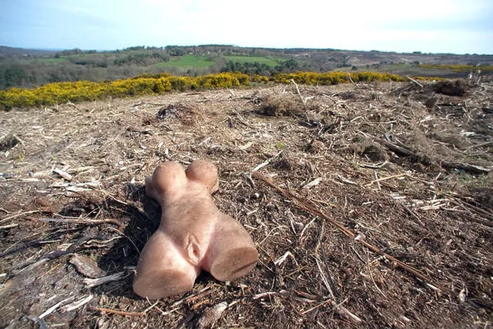 Framed Print : Discarded rubber sex toy in a beauty spot known for dogging'. Ashdown Forest, East Sussex, UK Framed Print : Discarded rubber sex toy in a beauty spot known for dogging'. Ashdown Forest, East Sussex, UK