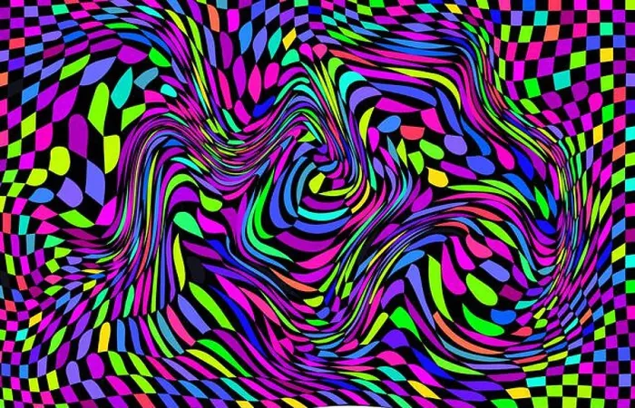 Framed Print : Distorted twisted checkered background. Trippy strip psychedelic pattern Framed Print : Distorted twisted checkered background. Trippy strip psychedelic pattern