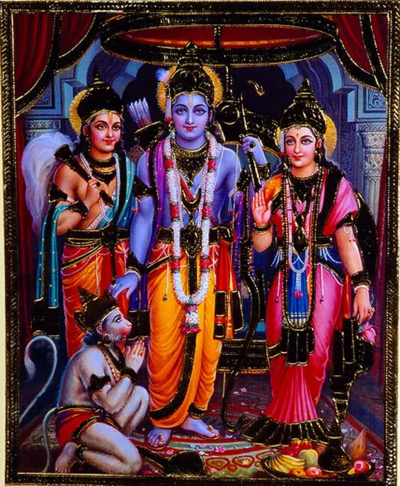 Framed Print : Diwali Story Rama Sita Lakshman Hanuman Rama In Middle Brother Lakshman On Left Sita On Right Hanuman In Front Devotion Framed Print : Diwali Story Rama Sita Lakshman Hanuman Rama In Middle Brother Lakshman On Left Sita On Right Hanuman In Front Devotion