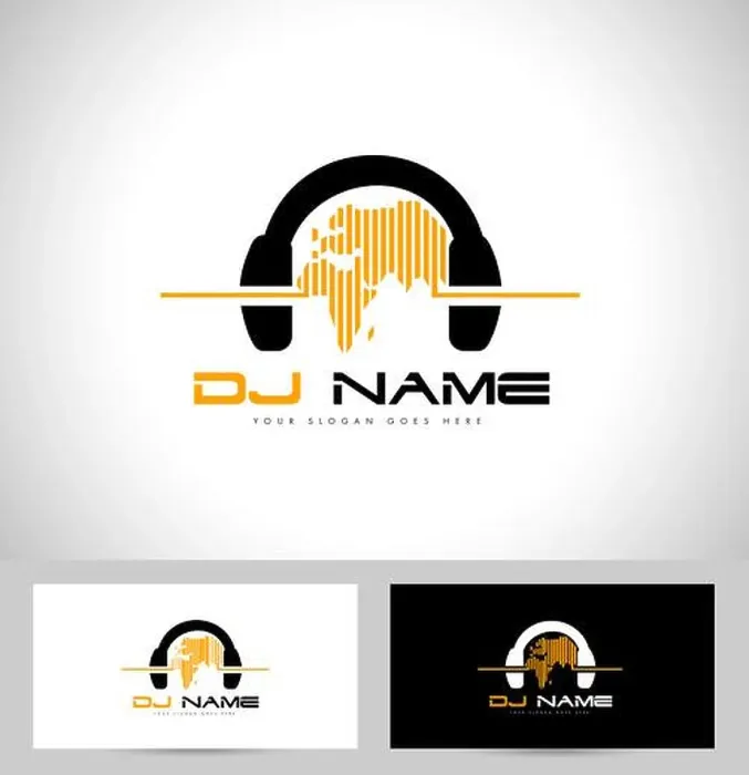 Framed Print : Dj Logo Design. Creative vector logo design with headphones and world map Framed Print : Dj Logo Design. Creative vector logo design with headphones and world map