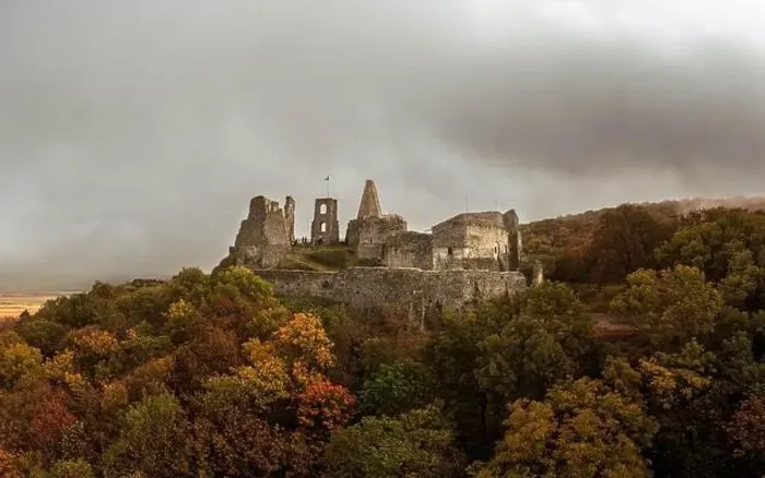 Framed Print : Doba castle in Somlo hill Hungary. Amazing monument fort ruins from Middle age. Amazing fall colored landscape Framed Print : Doba castle in Somlo hill Hungary. Amazing monument fort ruins from Middle age. Amazing fall colored landscape