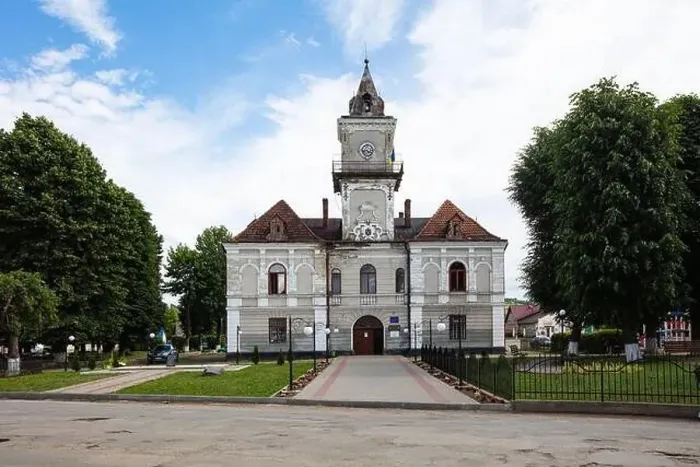 Framed Print : Dobromyl, Ukraine - July, 2021: Town Hall in Dobromyl, Ukraine Framed Print : Dobromyl, Ukraine - July, 2021: Town Hall in Dobromyl, Ukraine