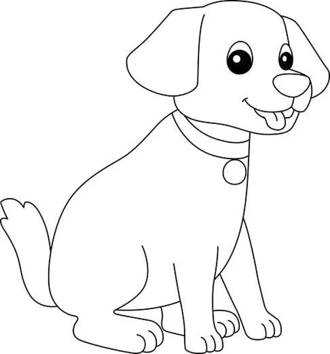 Framed Print : Dog Coloring Page Isolated for Kids Framed Print : Dog Coloring Page Isolated for Kids