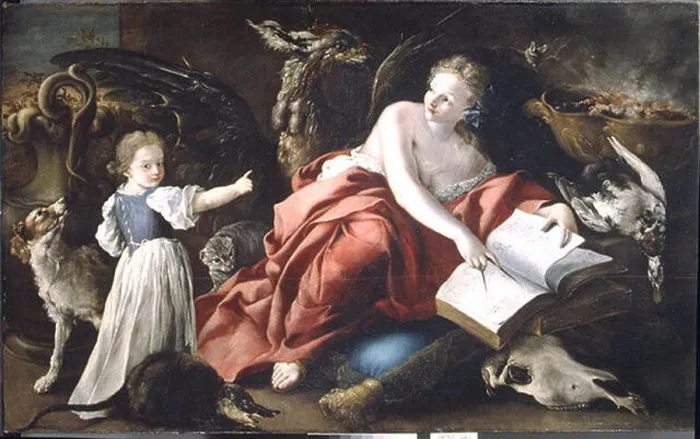 Framed Print : Domenico Guidobono's An Allegory is a work of art that explores symbolic representations Framed Print : Domenico Guidobono's An Allegory is a work of art that explores symbolic representations