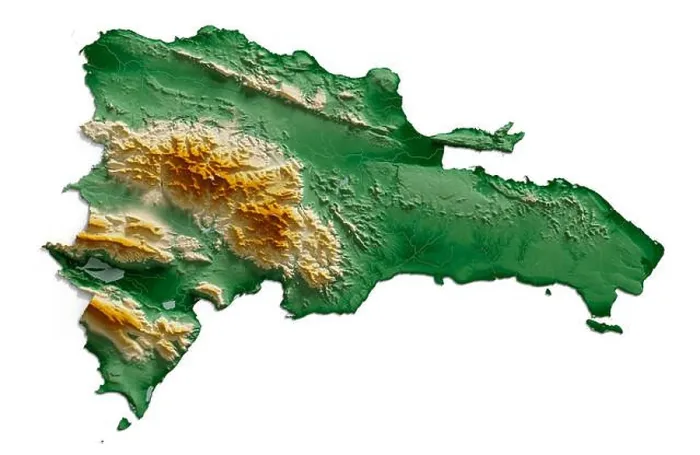Framed Print : Dominican Republic. Detailed 3D rendering of a shaded relief map with rivers and lakes Framed Print : Dominican Republic. Detailed 3D rendering of a shaded relief map with rivers and lakes