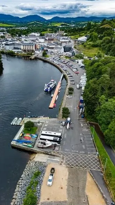 Framed Print : DONEGAL TOWN, COUNTY DONEGAL, IRELAND - JULY 23 2024 : The waterbus arriving to the town