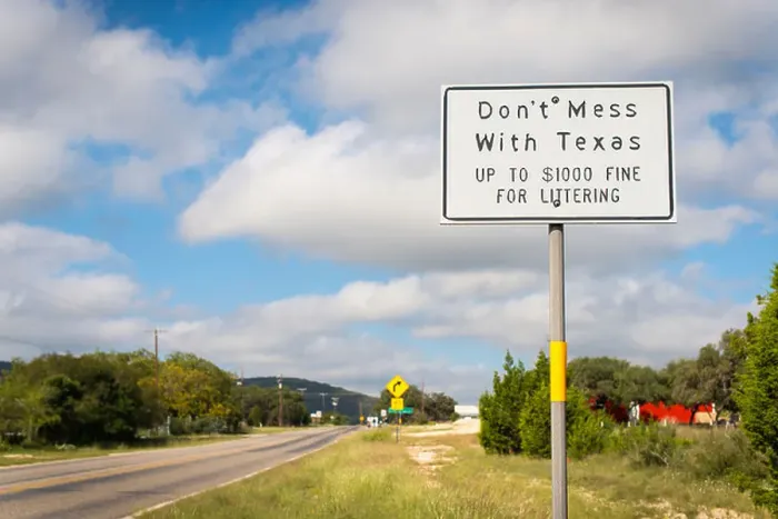 Framed Print : Don't mess with Texas sign on Ranch Road 337 in Leakey, Texas Framed Print : Don't mess with Texas sign on Ranch Road 337 in Leakey, Texas