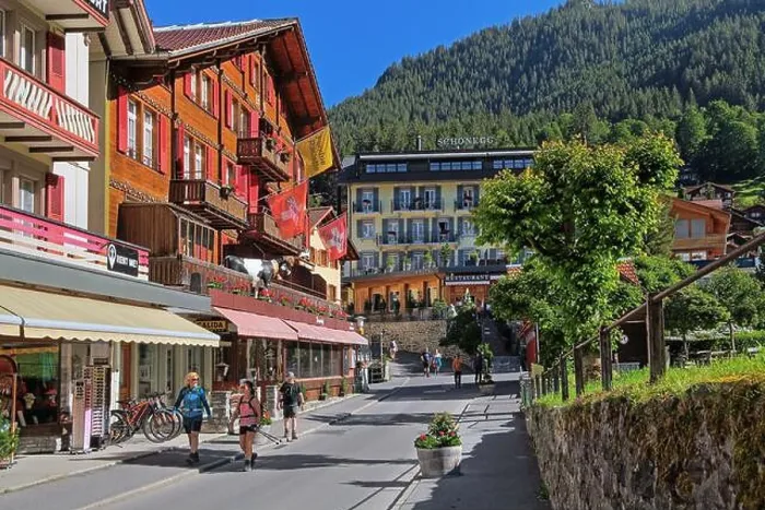 Framed Print : Dorfstrasse in the town center, Wengen, Jungfrau Region, Bernese Oberland, Canton of Bern, Switzerland Framed Print : Dorfstrasse in the town center, Wengen, Jungfrau Region, Bernese Oberland, Canton of Bern, Switzerland