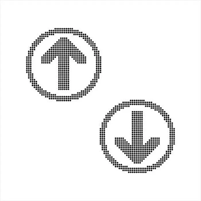 Framed Print : Dot Arrow Icon, Direction Arrow With Dots Icon, Halftone Arrow Vector Art Illustration