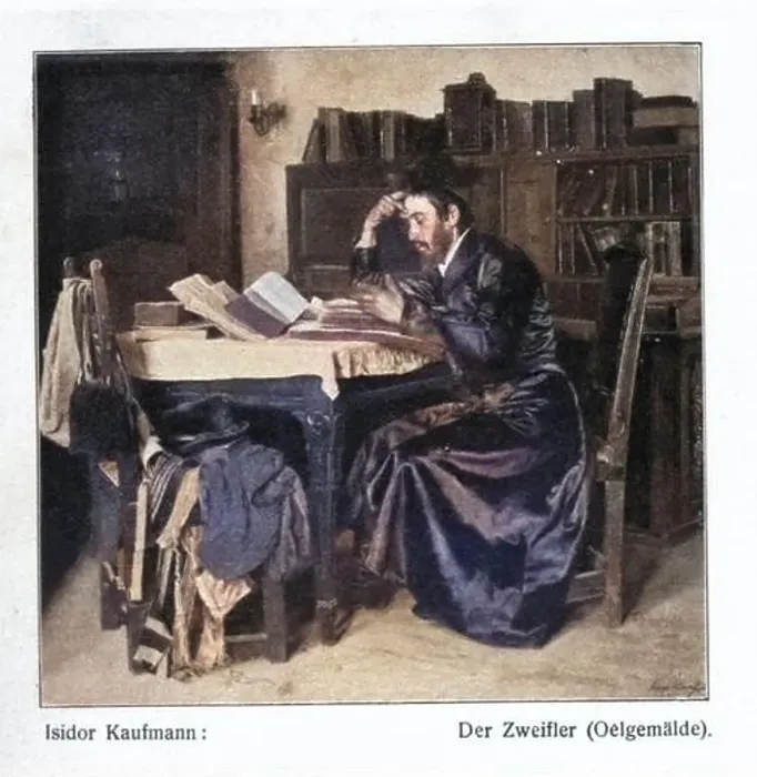 Framed Print : The doubter (oil painting) by Isidor Kaufmann Isidor Kaufmann (22 March 1853 in Arad – 1921 in Vienna) Framed Print : The doubter (oil painting) by Isidor Kaufmann Isidor Kaufmann (22 March 1853 in Arad – 1921 in Vienna)