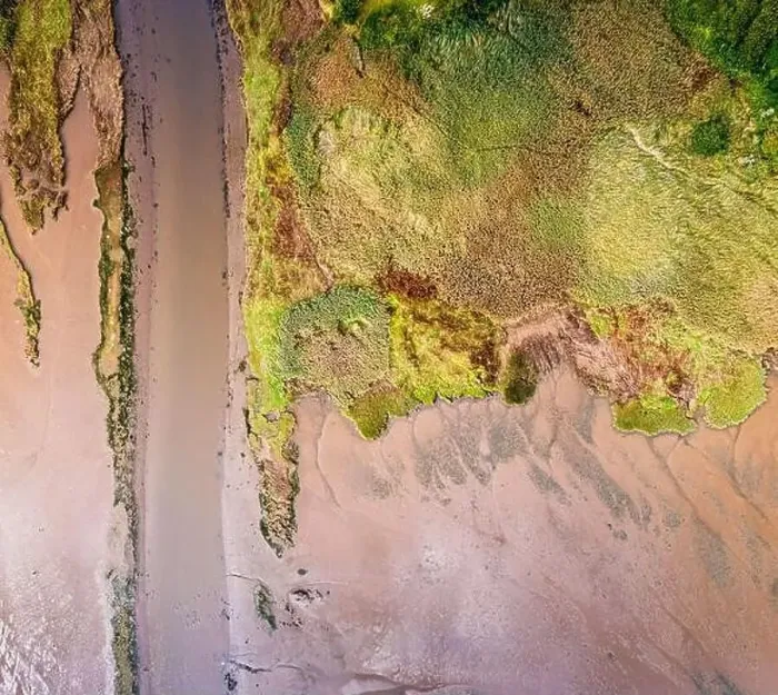 Framed Print : Top Downe view of Tidal Creek at River Teign from a drone, Newton Abbot, Devon, England Framed Print : Top Downe view of Tidal Creek at River Teign from a drone, Newton Abbot, Devon, England