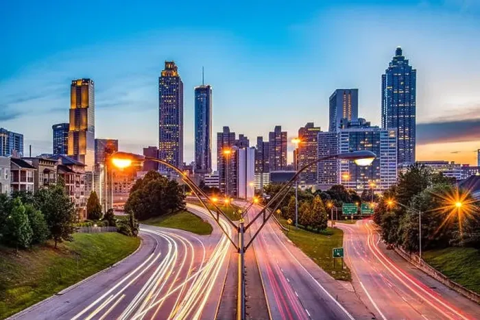 Framed Print : Downtown Atlanta Georgia GA Skyline
