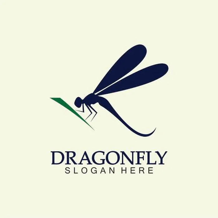 Framed Print : Dragonfly Logo Vector icon illustration design template