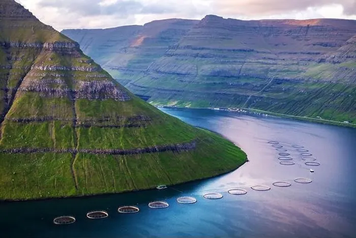 Framed Print : Dramatic morning view on fish farm on Kalsoy island near Klaksvik city, view from Klakkur peak. Faroe Islands, Denmark. Landscape photography Framed Print : Dramatic morning view on fish farm on Kalsoy island near Klaksvik city, view from Klakkur peak. Faroe Islands, Denmark. Landscape photography