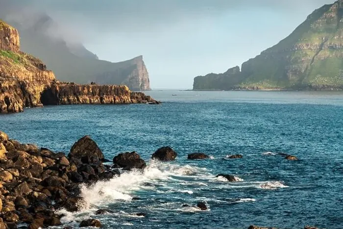 Framed Print : Dramatic view on Drangarnir and Tindholmur sea stacks in Atlantic ocean from Gasadalur village on Vagar island, Faroe Islands. Landscape photography Framed Print : Dramatic view on Drangarnir and Tindholmur sea stacks in Atlantic ocean from Gasadalur village on Vagar island, Faroe Islands. Landscape photography