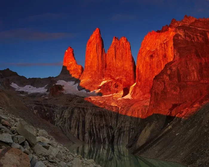 Framed Print : Dramatical sunrise in Torres del Paine national park, Patagonia, Chile Framed Print : Dramatical sunrise in Torres del Paine national park, Patagonia, Chile