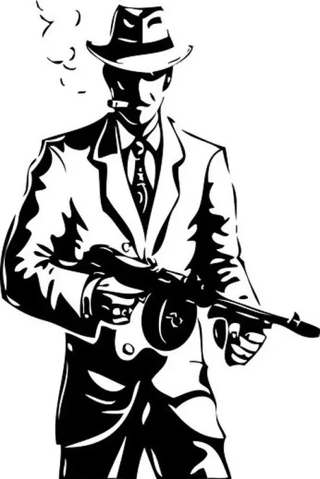 Framed Print : drawing - the gangster - a mafia
