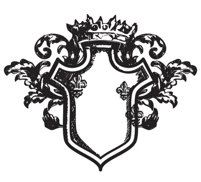 Framed Print : Drawing heraldic coat of arms Framed Print : Drawing heraldic coat of arms