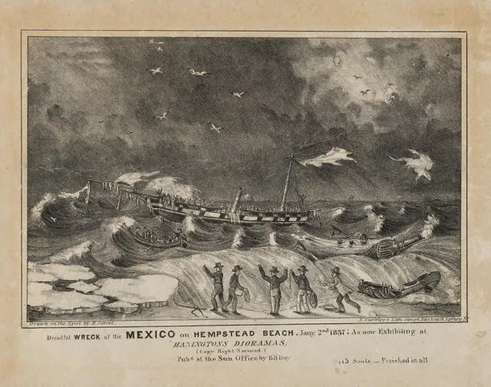 Framed Print : Drawings and Prints, Print, Dreadful Wreck of the Mexico on Hempstead Beach Framed Print : Drawings and Prints, Print, Dreadful Wreck of the Mexico on Hempstead Beach