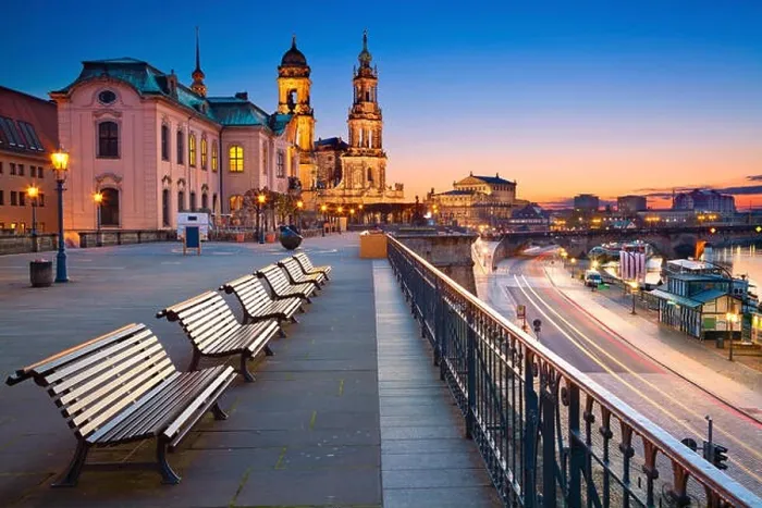 Framed Print : Dresden. Image of Dresden, Germany during twilight blue hour Framed Print : Dresden. Image of Dresden, Germany during twilight blue hour