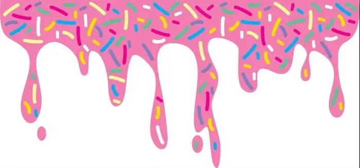 Framed Print : Dripping Donut Glaze and Sprinkles. Vector Illustration Framed Print : Dripping Donut Glaze and Sprinkles. Vector Illustration