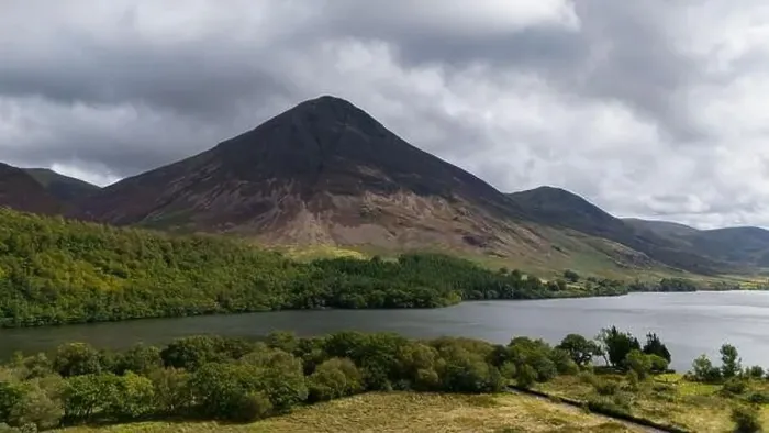 Framed Print : Drone Aerial Footage of Crummock Water around Buttermere in the Lake District using a DJI mini 4 pro