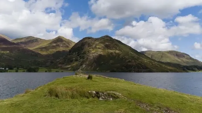 Framed Print : Drone Aerial Footage of Crummock Water around Buttermere in the Lake District using a DJI mini 4 pro