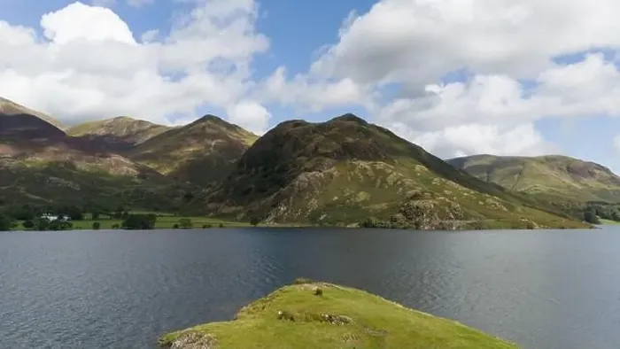 Framed Print : Drone Aerial Footage of Crummock Water around Buttermere in the Lake District using a DJI mini 4 pro