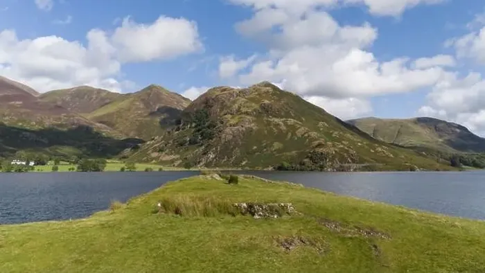 Framed Print : Drone Aerial Footage of Crummock Water around Buttermere in the Lake District using a DJI mini 4 pro