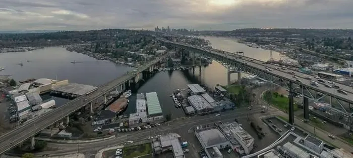 Framed Print : Drone Aerial footage of the Seattle Skyline Framed Print : Drone Aerial footage of the Seattle Skyline