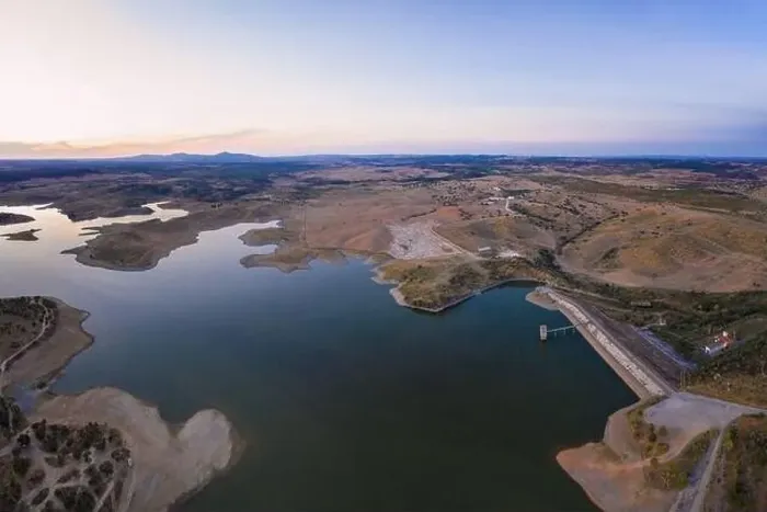 Framed Print : Drone aerial panorama of a dam lake reservoir landscape in Terena, Portugal Framed Print : Drone aerial panorama of a dam lake reservoir landscape in Terena, Portugal